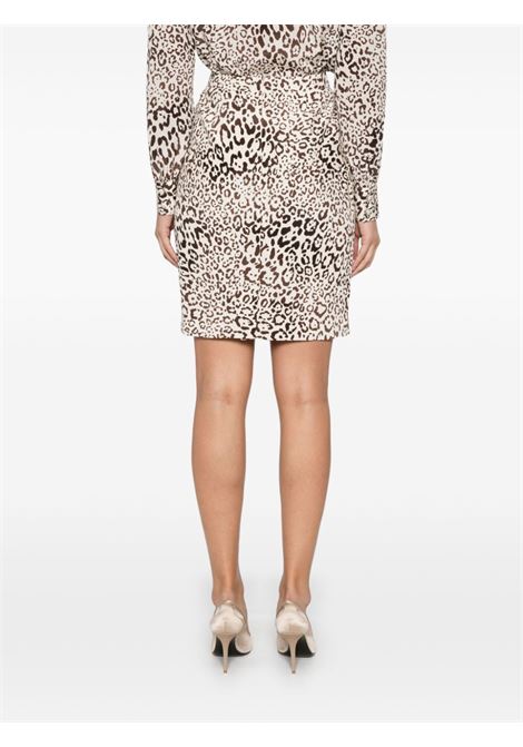 Beige leopard-print silk mini skirt Alessandra rich - women ALESSANDRA RICH | FABX4038F44781949